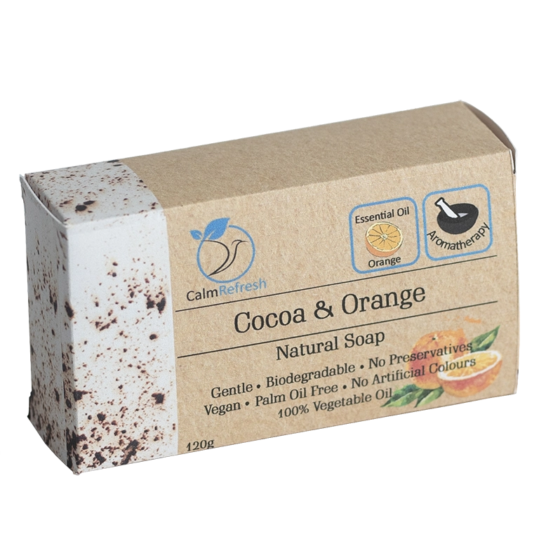 Cocoa and Orange Soap Box Main Product Image Transparent